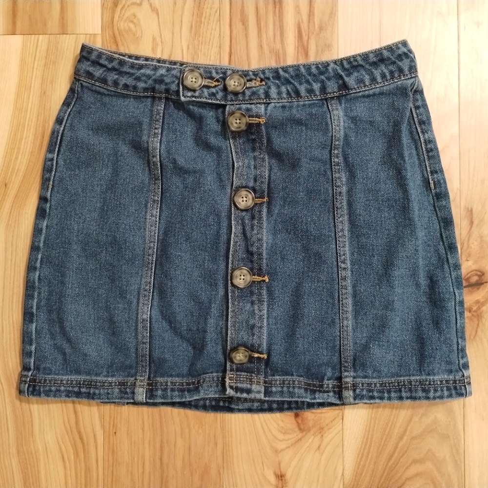 PACSUN Denim Mini Skirt Button Fly Women's Size 26